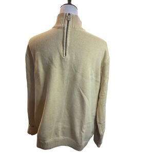 Eddie Bauer Quarter Zip Sweater Yellow Cotton Knit Mens Size XL